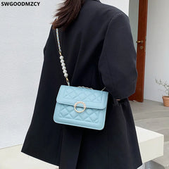Women's Square Shoulder Bag with Chain Strap