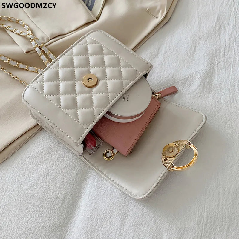 Women's Square Shoulder Bag with Chain Strap
