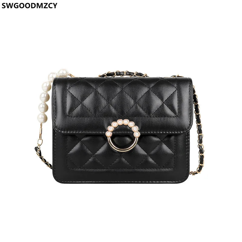 Women's Square Shoulder Bag with Chain Strap