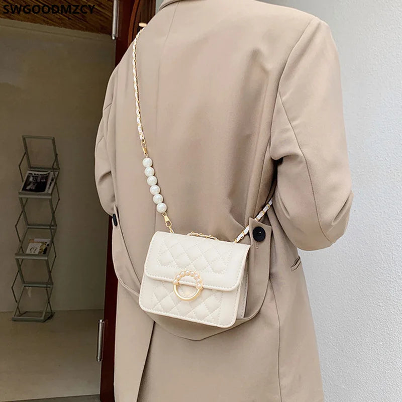 Women's Square Shoulder Bag with Chain Strap