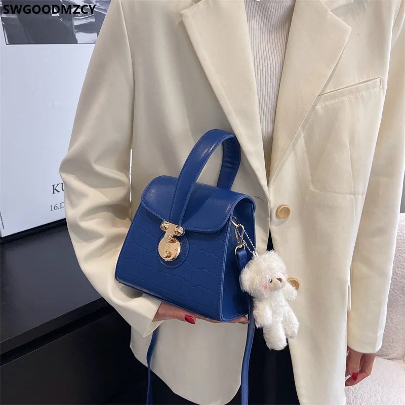 Leather Crossbody Bag for Women Square Handbag