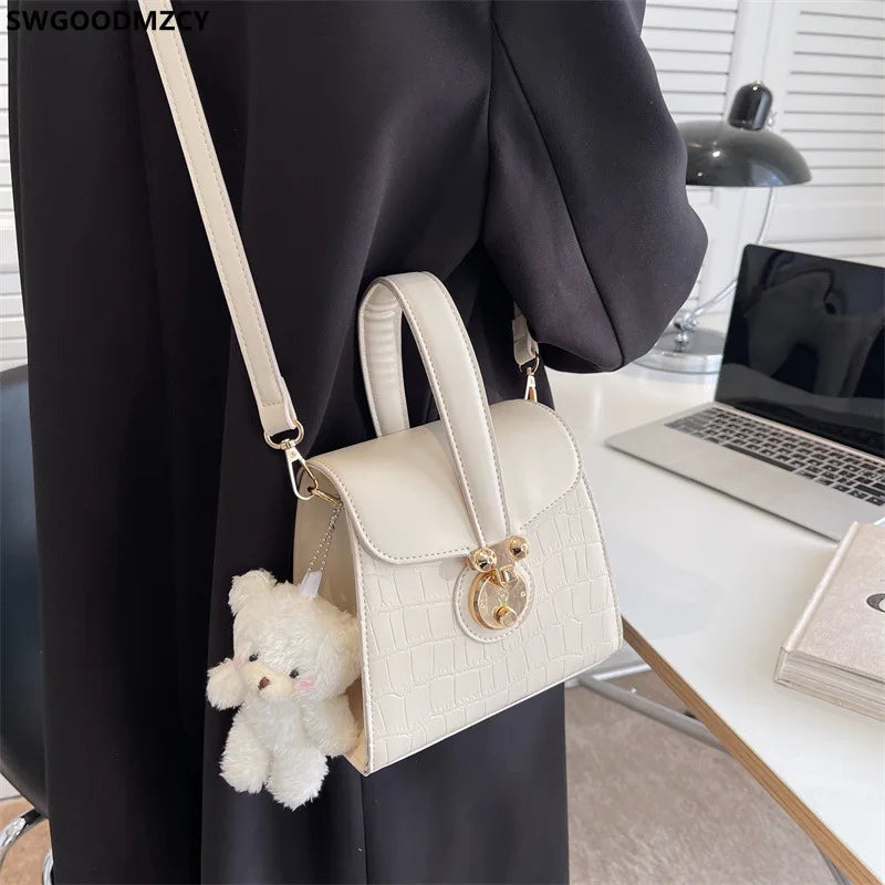 Leather Crossbody Bag for Women Square Handbag