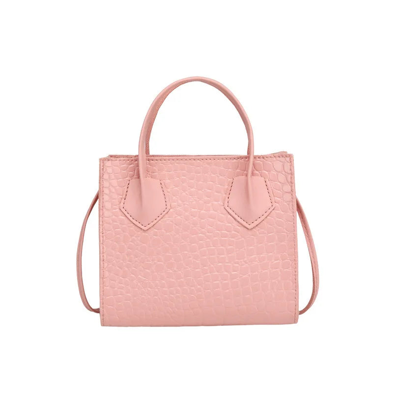 Crocodile Pattern Crossbody Handbag Vintage Style Shoulder Tote for Women