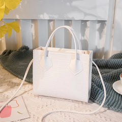 Crocodile Pattern Crossbody Handbag Vintage Style Shoulder Tote for Women