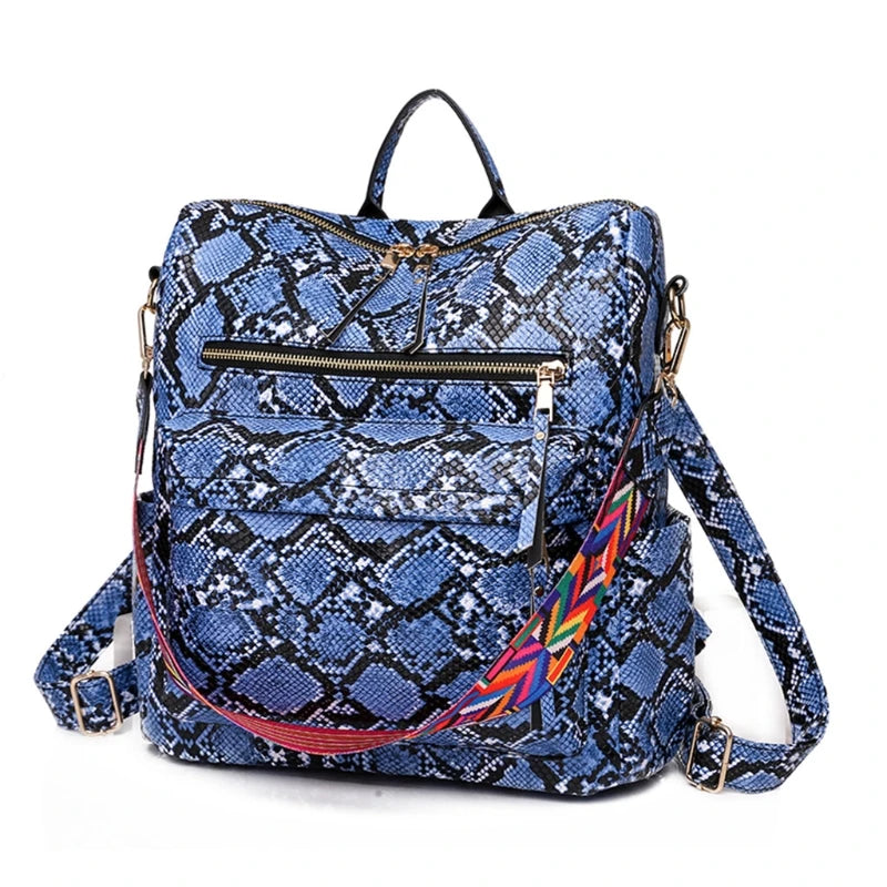Snakeskin Print Crossbody Bag for Women