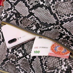 Snakeskin Print Crossbody Bag for Women