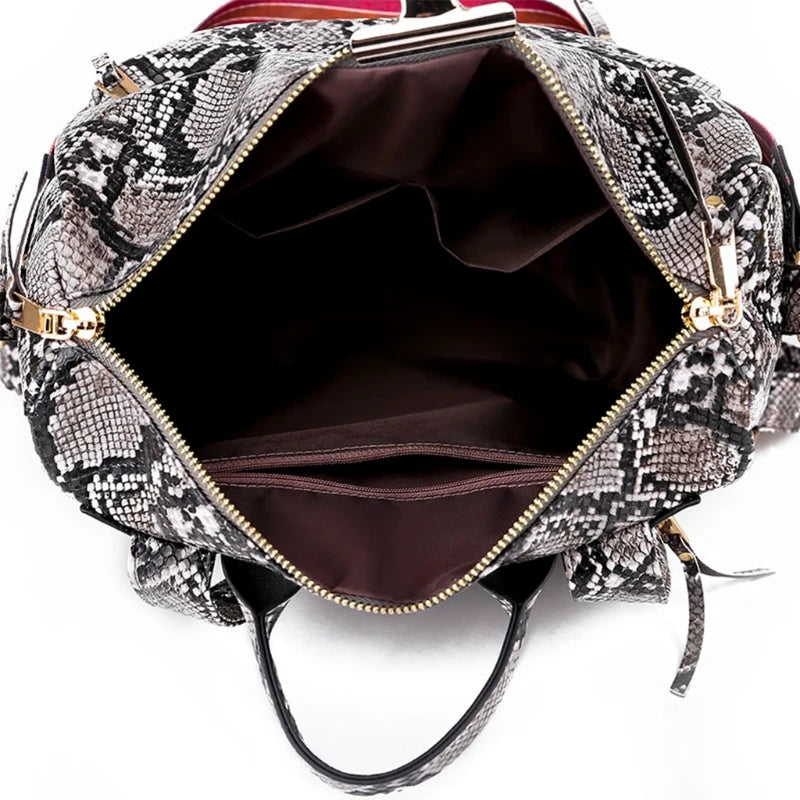 Snakeskin Print Crossbody Bag for Women