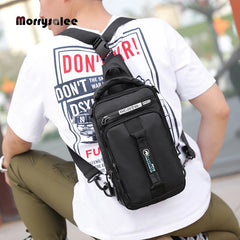 Men USB Charging Chest Pack Waterproof Shoulder Bag 2022 New