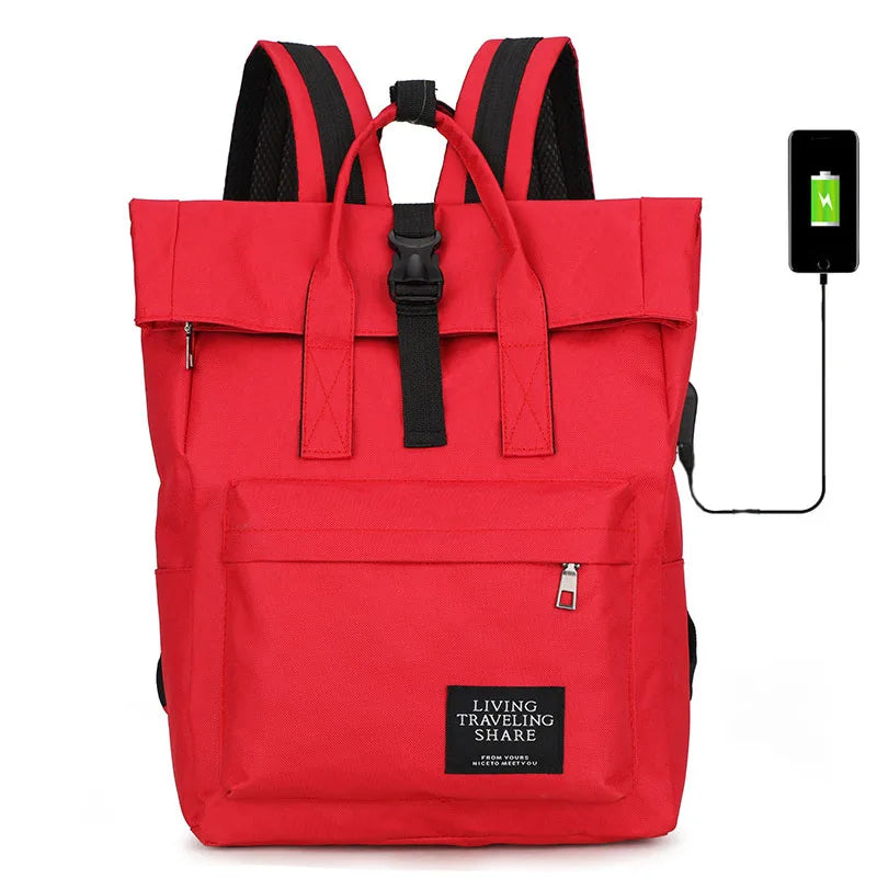 Crossten Lady's 15" Laptop Backpack Canvas Travel Bag USB Port