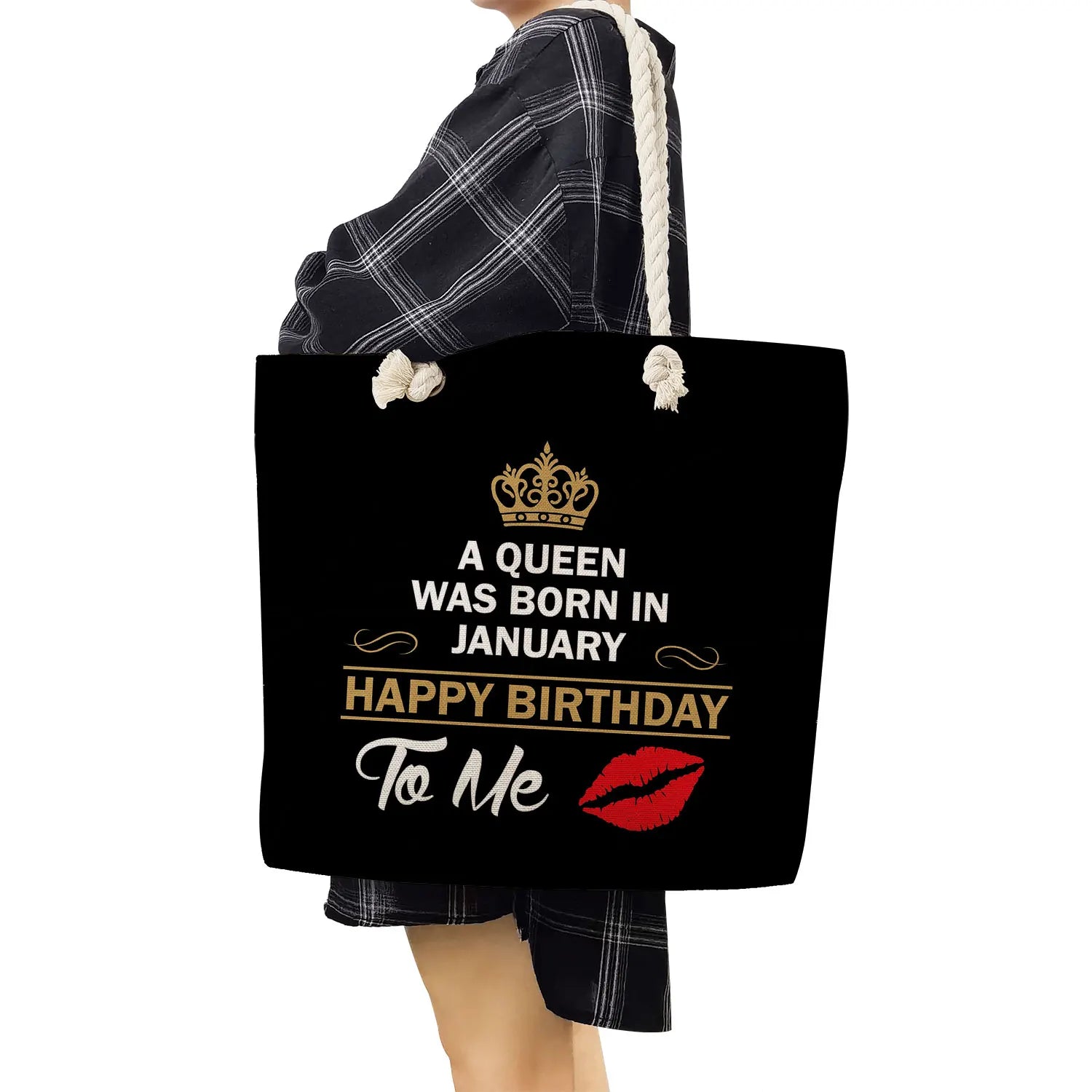 Crown Women Shoulder Bag High Capacity Tote Bags King And Queen Letter Print Han