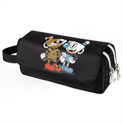 Cuphead Mugman Pen Pencil Case, Canvas Stationery Storage Bag Organizer