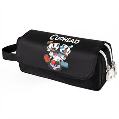 Cuphead Mugman Pen Pencil Case, Canvas Stationery Storage Bag Organizer