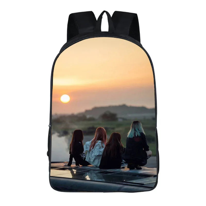 Pink Teenagers Girls Backpack Children Travel Backbag Headphone Port