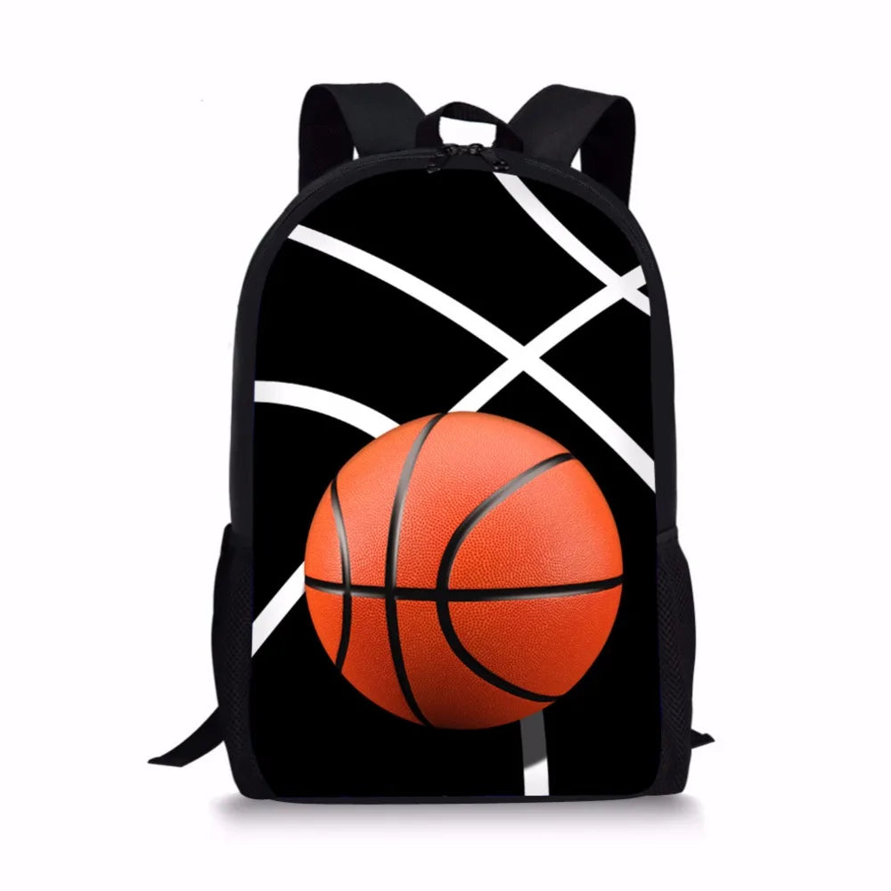 Fire Basketballs Kid's School Bag for Boys Big Capacity