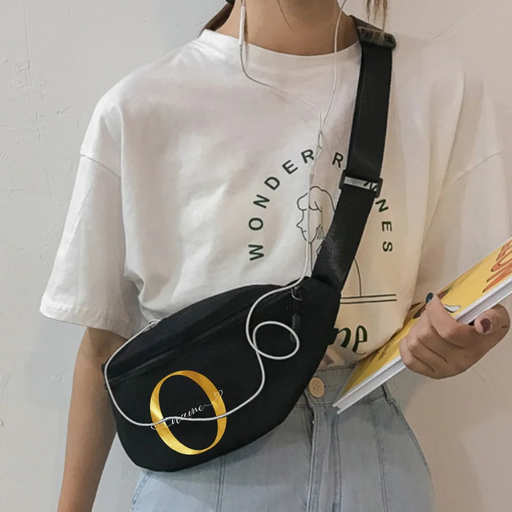 Waist Pack Bags Women Fanny Packs Letter Print Casual Chest Bags Man Belt Pouch
