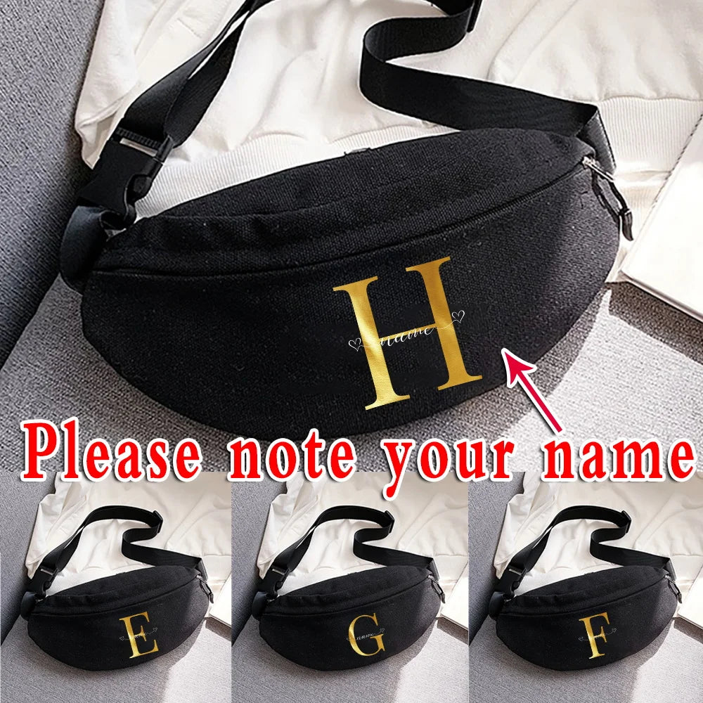 Waist Pack Bags Women Fanny Packs Letter Print Casual Chest Bags Man Belt Pouch