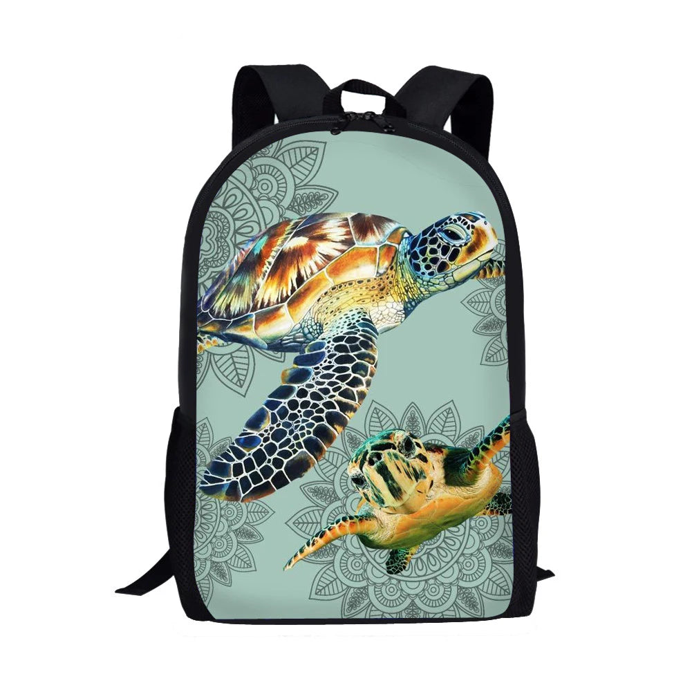 Sea Turtle Printed Boys Girls School Bags Children Backpack