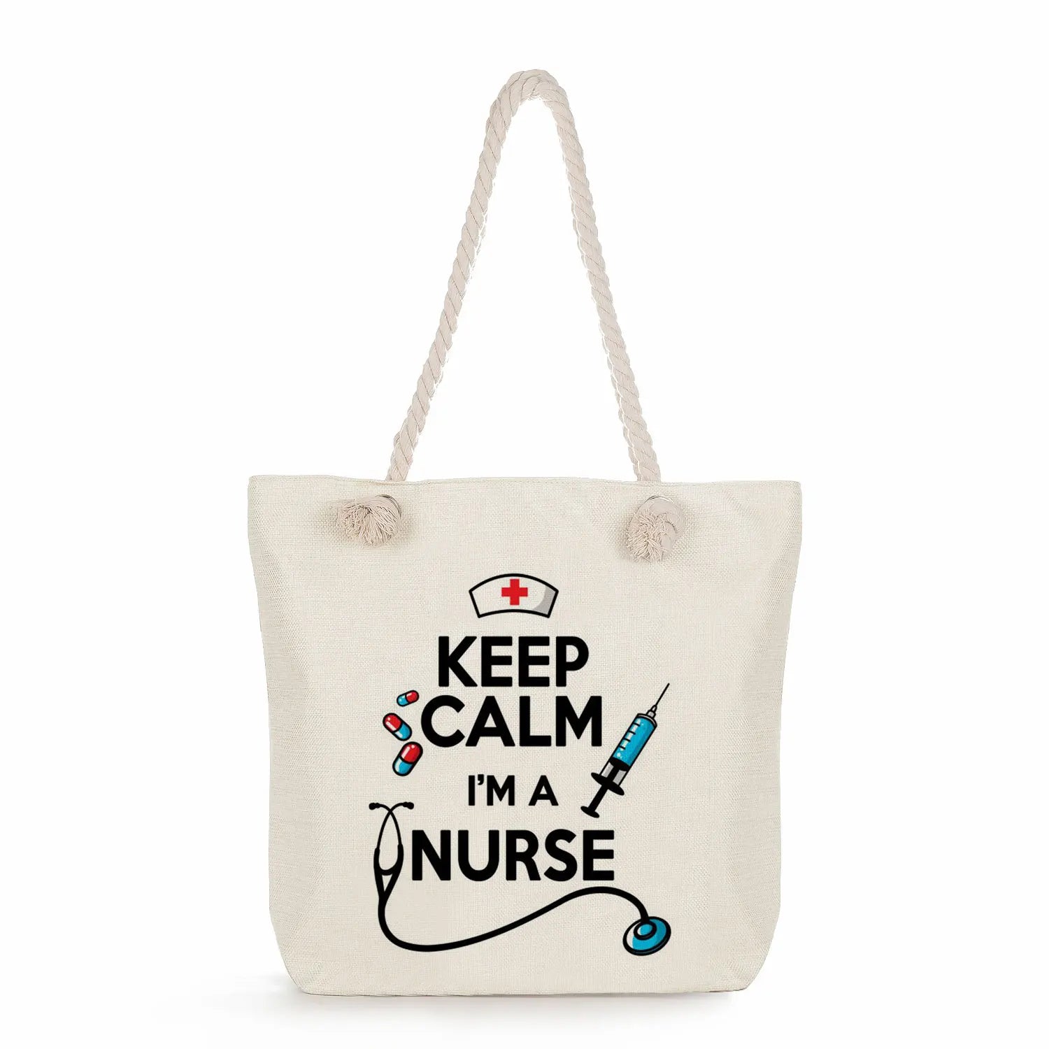 Customizable Nurse Print Eco Shopping Bags Women Shoulder Bags