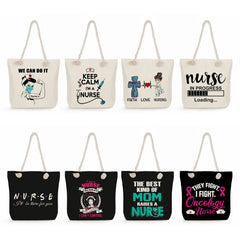 Customizable Nurse Print Eco Shopping Bags Women Shoulder Bags
