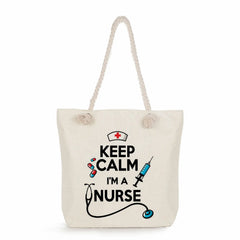 Customizable Nurse Print Eco Shopping Bags Women Shoulder Bags