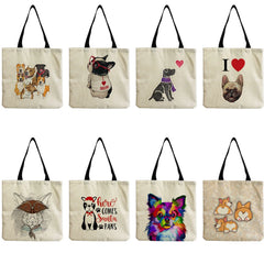 Personalized Teacher Gift Tote Bag Dogs Print