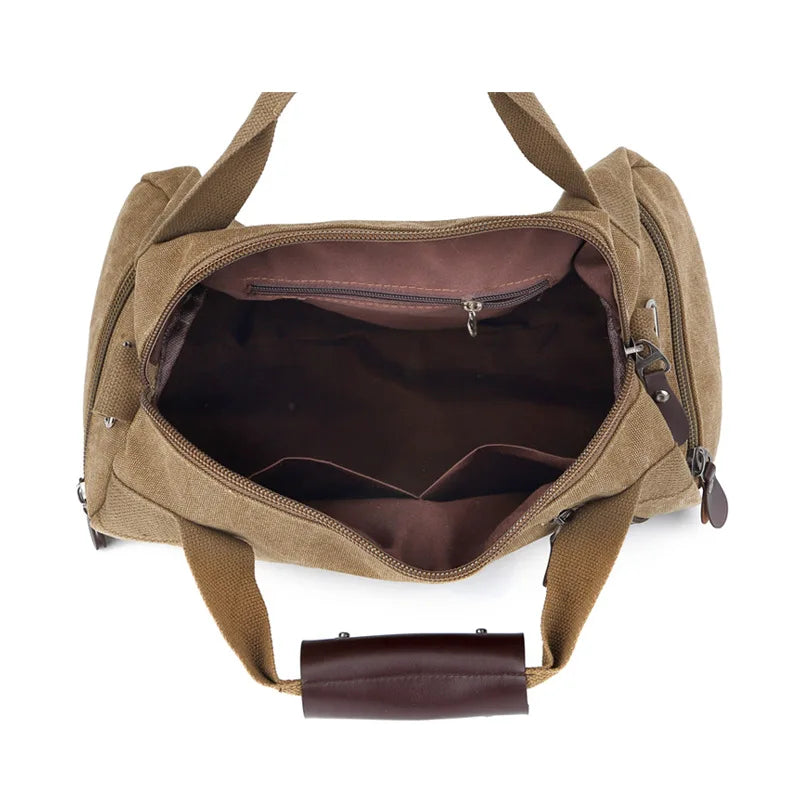 Canvas Casual Travel Bucket Bag- Retro Shoulder Bag