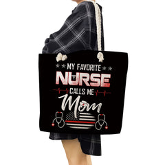 Eco-Friendly Nurse Print Tote Beach Bag for Women