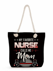 Eco-Friendly Nurse Print Tote Beach Bag for Women