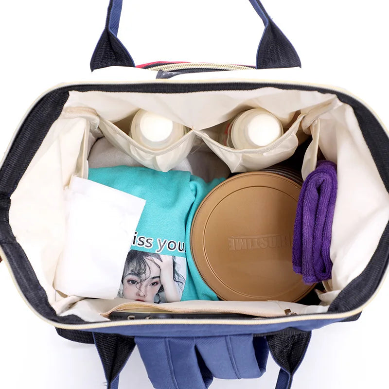 Colorful Diaper Bag Backpack Large Capacity Maternity Nappy Bag