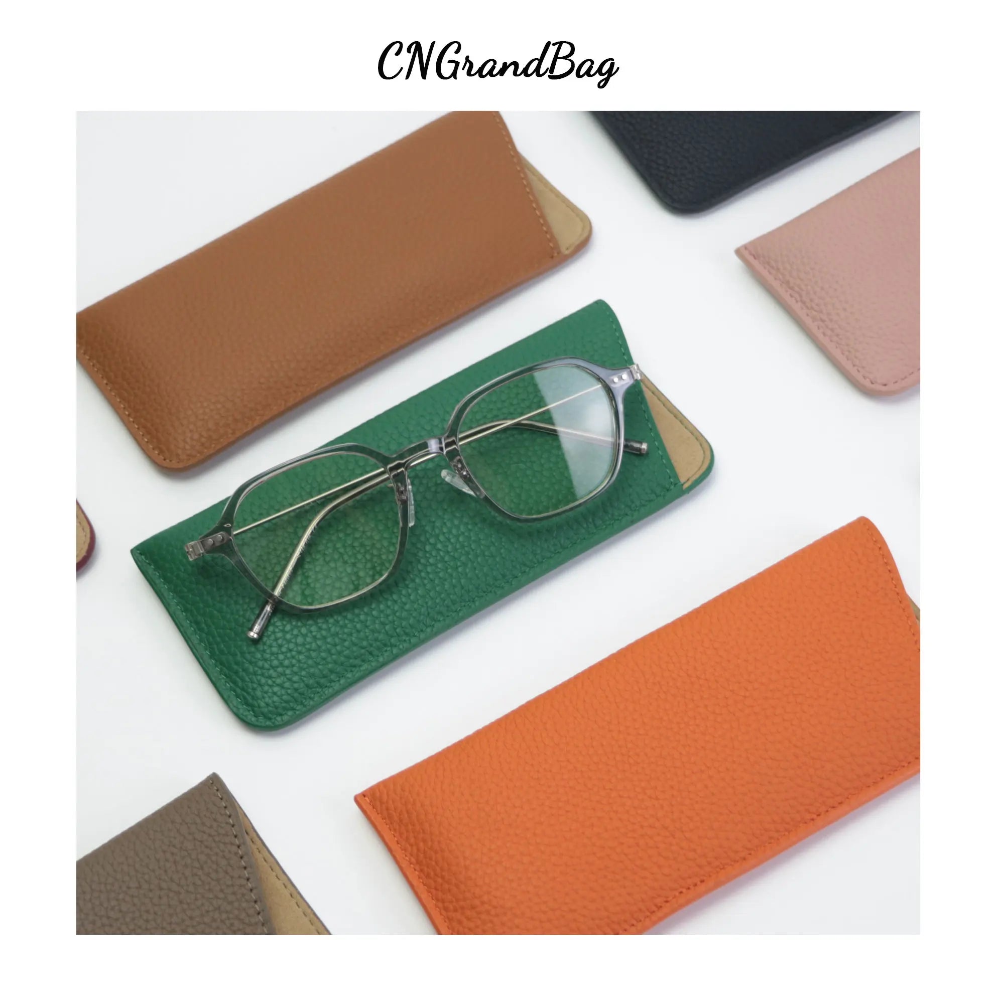 Leather Glasses Storage Bag Soft Myopia Sunglasses Men Women Cover