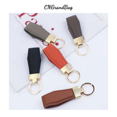 Initial Letters Cow Leather Car Keychain Key ring Alloy Pendant Creative Gift Me