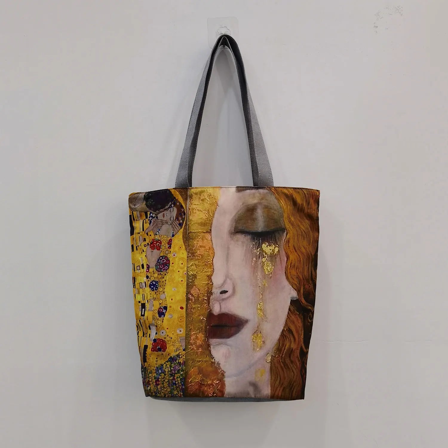 Oil Painting Tears Cloth Tote For Women Gustav Klimt Handbag