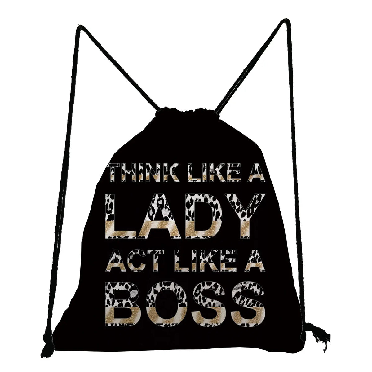 Leopard Printed Drawstring Backpack for Women
