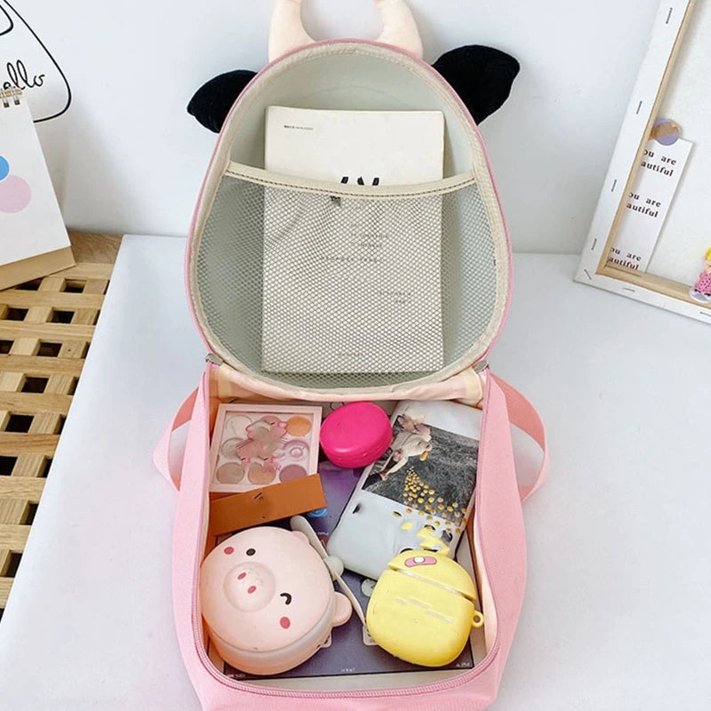 3D Animal Kids Backpack Adjustable Shoulder Strap Double Zipper Bag Kindergarten