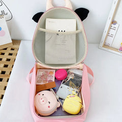 3D Animal Kids Backpack Adjustable Shoulder Strap Double Zipper Bag Kindergarten