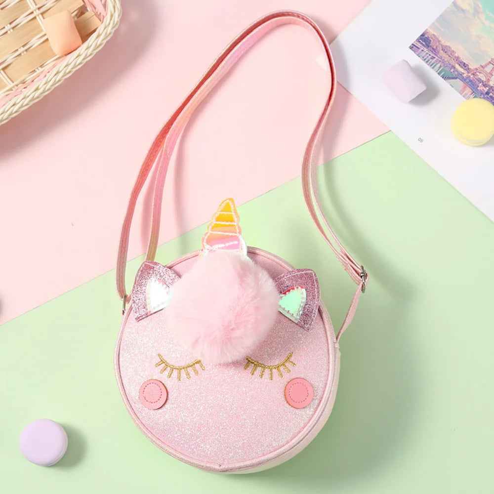 3D Cartoon Unicorn Crossbody Messenger Bags Travel Shoulder Bag For Girls