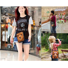 3D Pomeranian Women Mini Messenger Bag Travel Casual Shoulder Bags