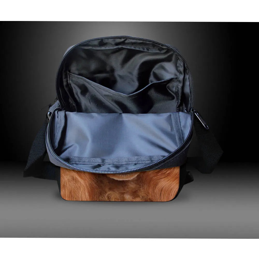 3D Pomeranian Women Mini Messenger Bag Travel Casual Shoulder Bags