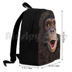 Happy Chimp-Monkey Face Gift Outdoor Hiking Backpack