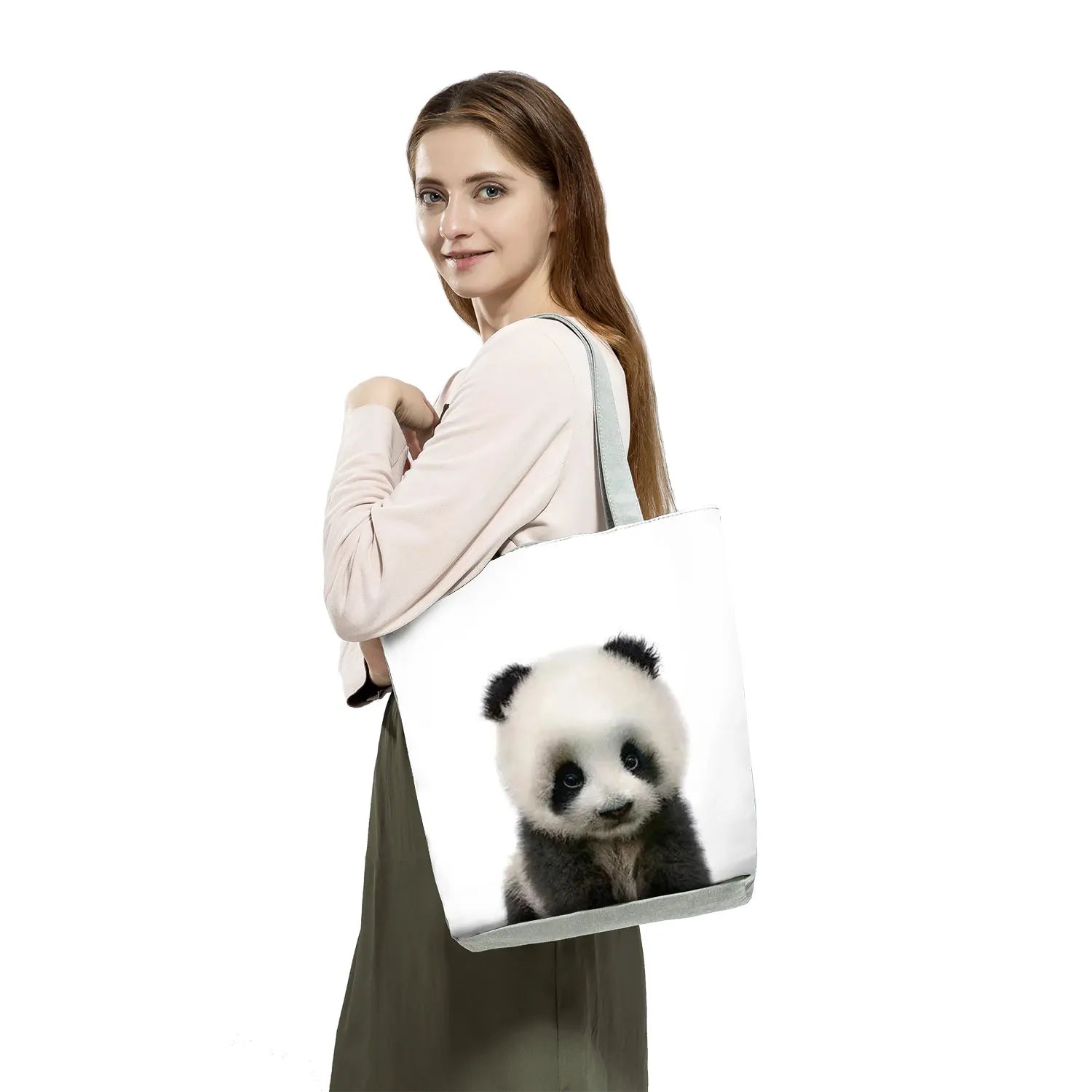 Animal Print Women Handbag Casual Tote Bags Large Capacity Panda Koala Elephant