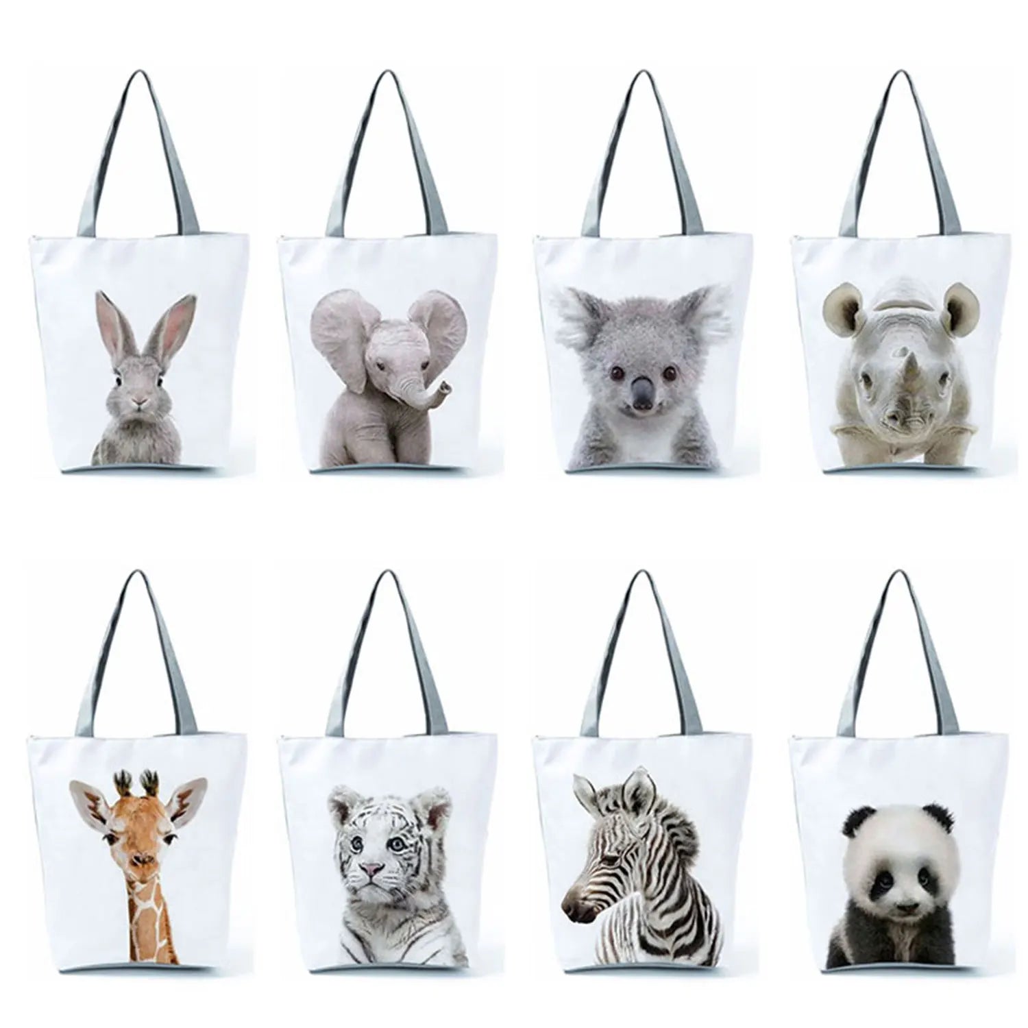 Animal Print Women Handbag Casual Tote Bags Large Capacity Panda Koala Elephant