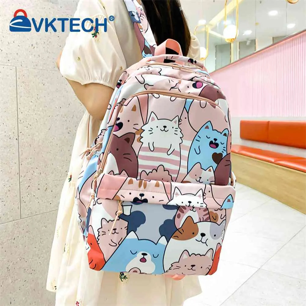 Animal Print School Bags for Girls Large Capacity Travel Daypacks