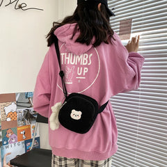 Bear Messenger Bag for Women Plush Phone Bag Handbags Small Shoulder Crossbody