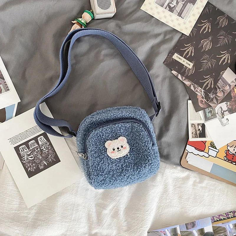 Small Crossbody Bag for Women Harajuku Winter Warm Shoulder Messenger Bag