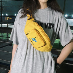 Women's Canvas Belt Bag Chest Crossbody Street Pack