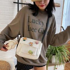 Canvas Small Bag Harajuku Diagonal Bag Student Shoulder Bag Women Purse
