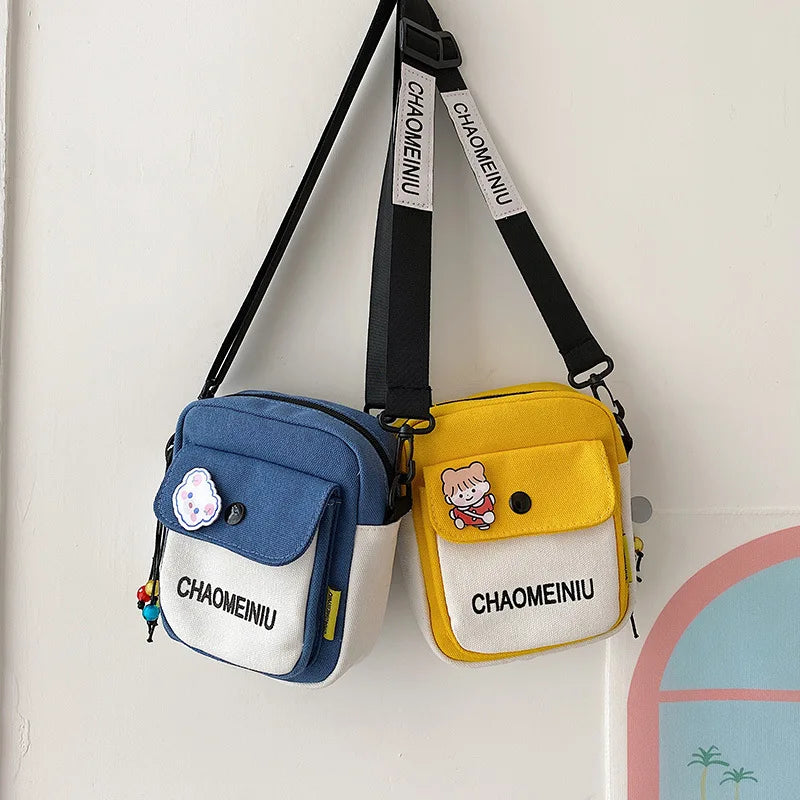 Canvas Small Crossbody Bags for Women Student Youth Shoulder Bag