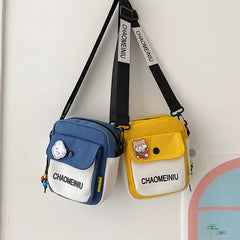 Canvas Small Crossbody Bags for Women Student Youth Shoulder Bag