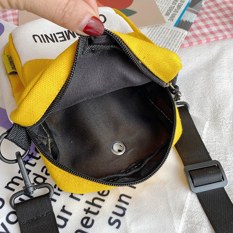 Canvas Small Crossbody Bags for Women Student Youth Shoulder Bag