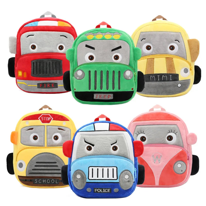 3D Fire Truck Kids School Bag Plush Gift for Toddler Children Backpacks